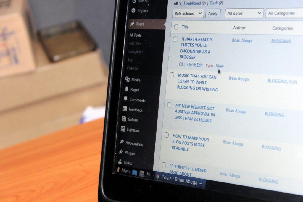 Collage of 7 AI tools for bloggers including ChatGPT, Canva Pro, Grammarly, and SEMrush logos